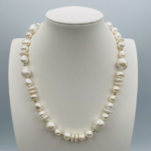 Unique Shape White Pearl Necklace N2176