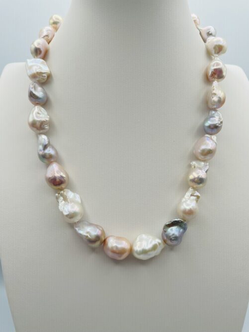 Soft Pastel Baroque Pearl Necklace N0518