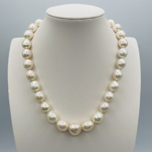 Large White Edison Pearl Necklace N2559