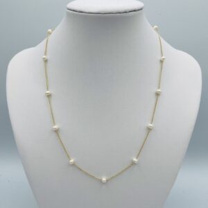 Delicate Gold Tin Cup Necklace N0023
