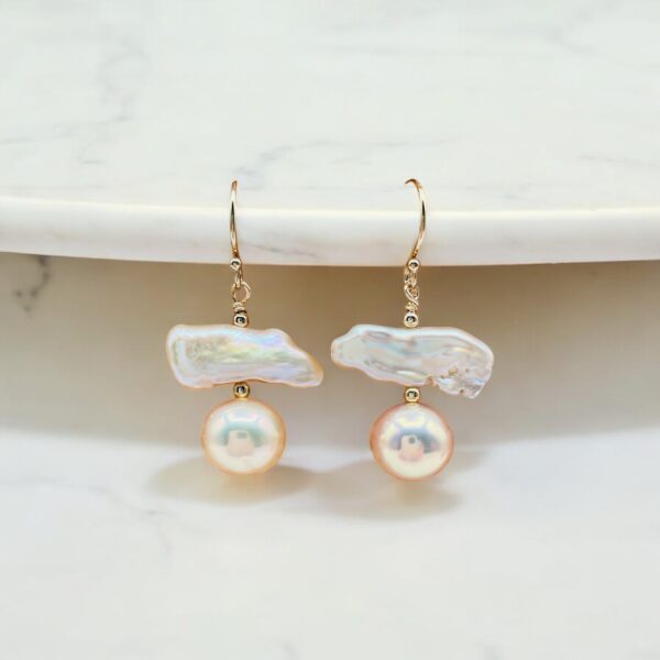 Unique Blush Pink Pearl Dangle ED1259