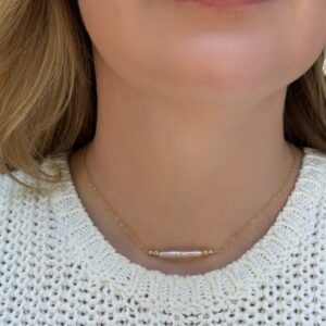 Unique White Stick Pearl Necklace N2745