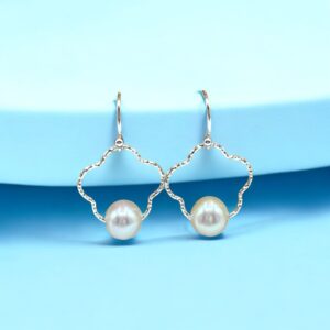 Sterling clover and pearl dangle ED1275